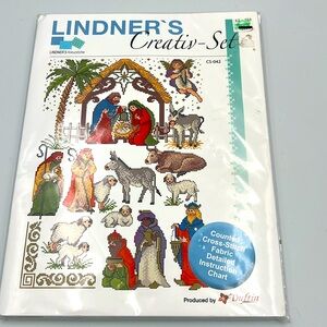 Linder's Creativ-Set Christmas nativity Counted cross-stitch NEW Dustin CS-042